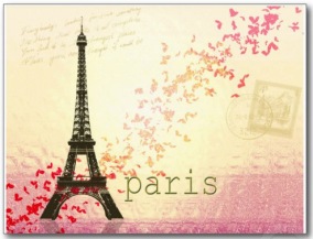 paris postcard pink